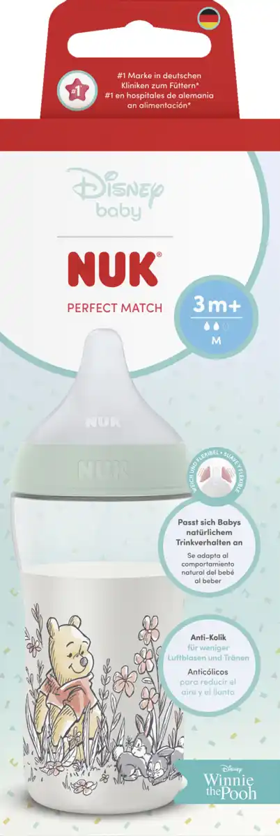 Bild 1 von NUK Perfect Match Disney Whinnie the Puuh Trinkflasche, 3 Monate+