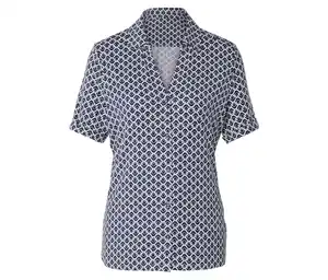 Blusenshirt mit Knopfleiste, Minimal-Alloverprint