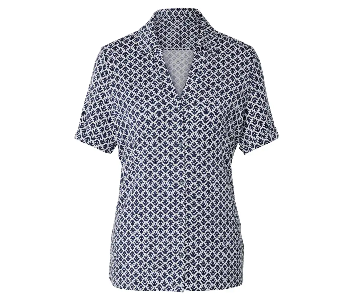 Bild 1 von Blusenshirt mit Knopfleiste, Minimal-Alloverprint