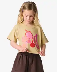Kinder-T-Shirt, Jersey, Früchte sandfarben