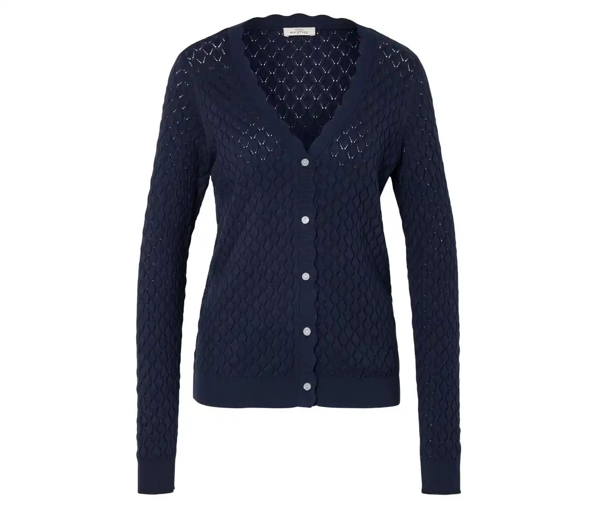 Bild 1 von Strickjacke mit Ajour-Muster, dunkelblau