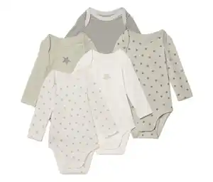 5 Baby-Bodys mit Mitwachsfunktion