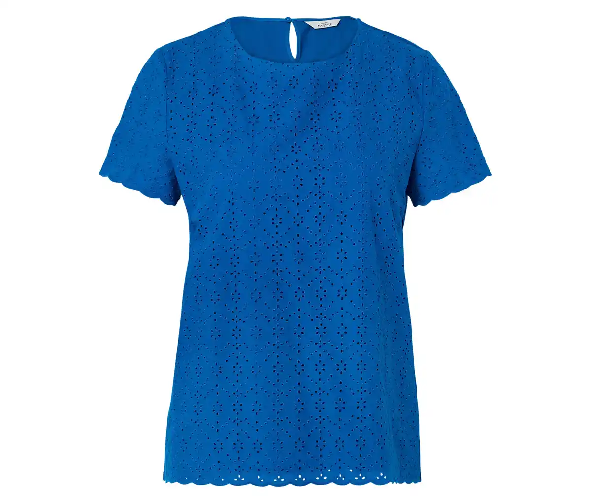 Bild 1 von Blusenshirt mit Lochstickerei, blau