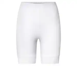 Radlershorts mit Spitzenborte, weiß