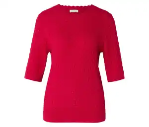 Kurzarmpullover mit Ajour-Muster