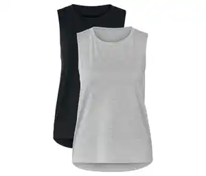 2 Sport-Tops, schwarz und grau