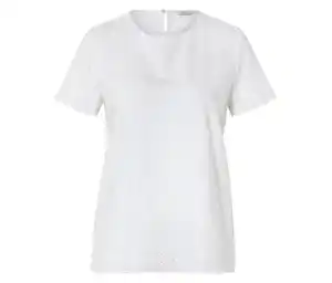 Blusenshirt mit Lochstickerei, weiß
