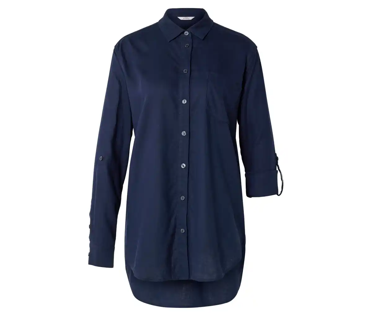 Bild 1 von Lange Leinenbluse, dunkelblau