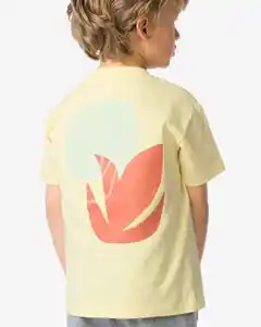 Kinder-T-Shirt mit Blättern hellgelb