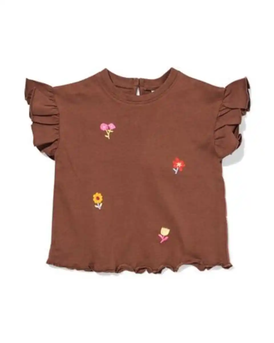 Bild 1 von Baby-T-Shirt Jersey Blumen braun