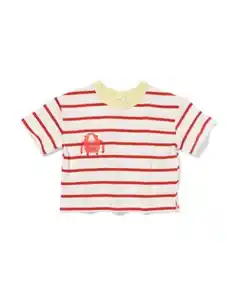 Baby-T-Shirt Jersey gestreift rot