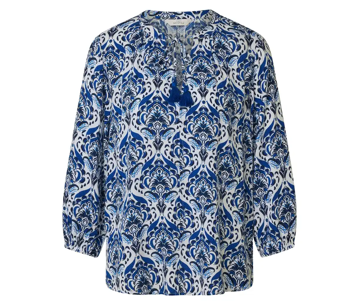 Bild 1 von Tunika-Bluse, blauer Alloverprint