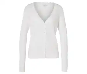 Strickjacke mit Ajour-Muster, weiß