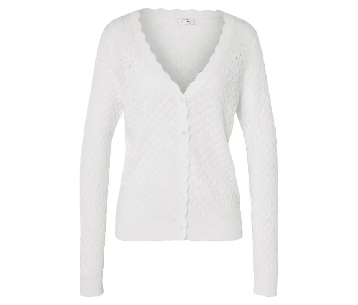 Bild 1 von Strickjacke mit Ajour-Muster, weiß