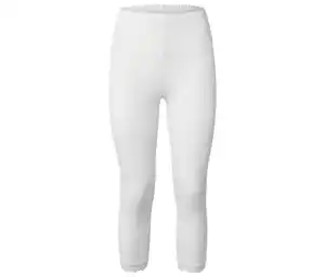 3/4-Leggings mit Spitzenborte, weiß