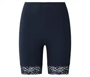 Radlershorts mit Spitzenborte, dunkelblau