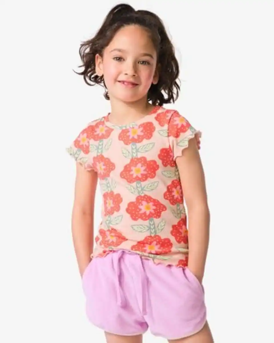 Bild 1 von Kinder-T-Shirt, Jersey, geblümt hellrosa