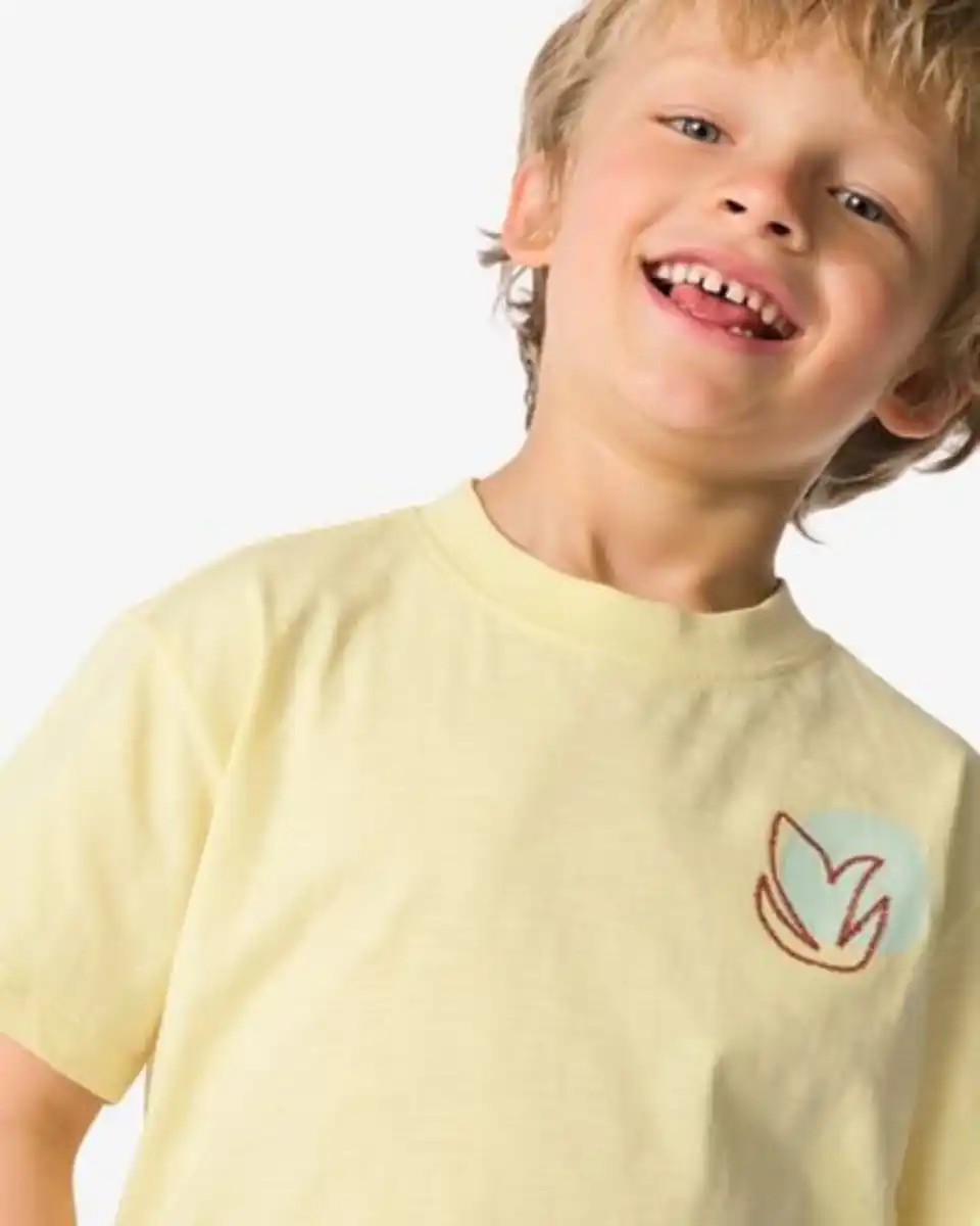 Bild 4 von Kinder-T-Shirt mit Blättern hellgelb