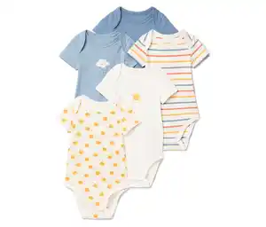 5 Baby-Bodys mit Mitwachsfunktion
