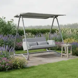 Hollywoodschaukel Ilva Blu Grau Outdoorstoff/Metall, Hellgrau