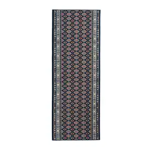 Läufer Shiraz, Creme, Dunkelblau, Beige, Textil, orientalisch, rechteckig, 60x200 cm, Grüner Punkt, Textiles Vertrauen - Oeko-Tex®, Reach, Made in EU, Oeko-Tex® Standard 100, Made in Europe, Oeko