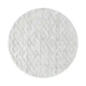 Webteppich Pisa Creme ⌀ ca. 200cm, Creme