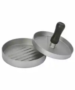 2-teilige Burgerpresse, silber