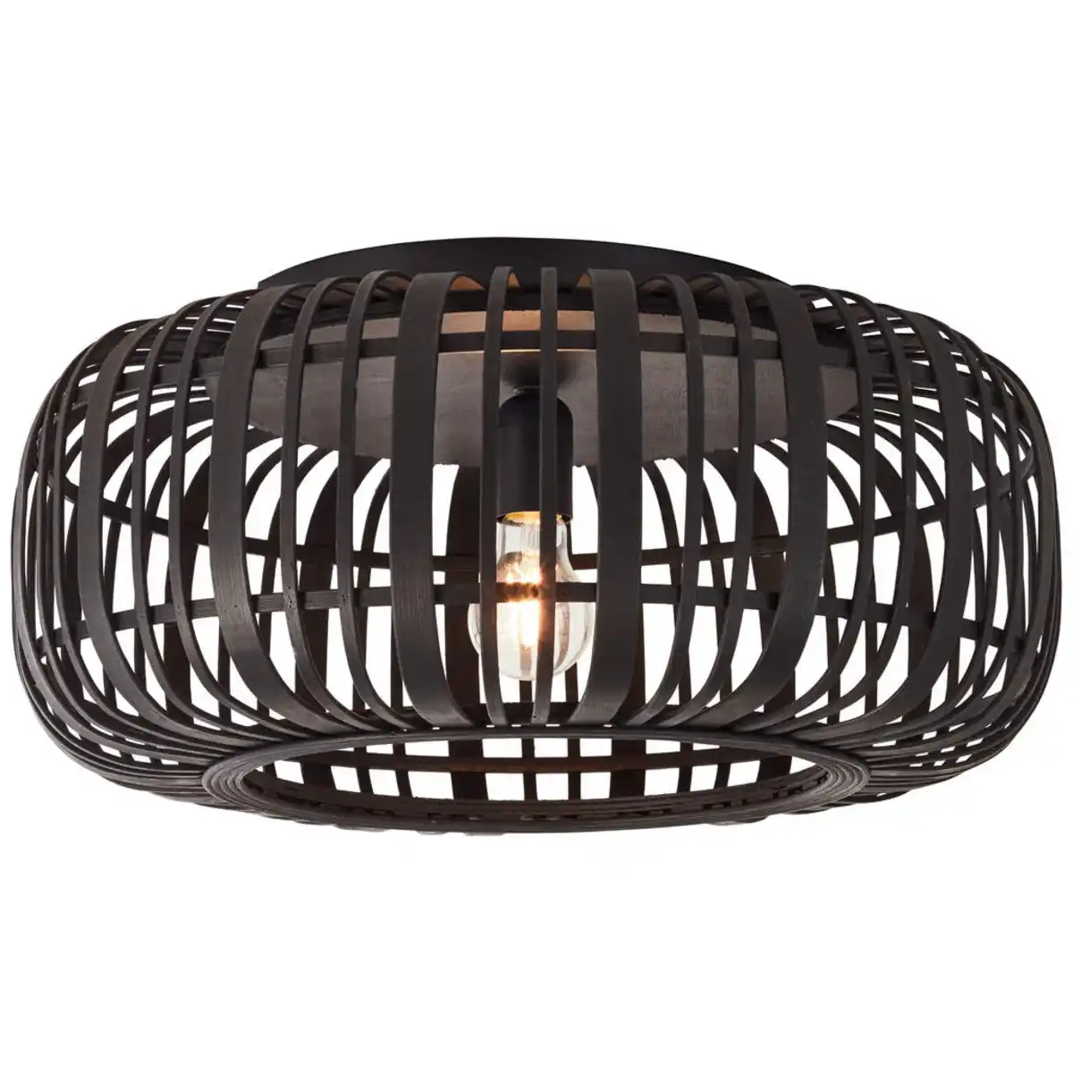 Bild 1 von Brilliant Deckenleuchte Woodrow, Schwarz, Holz, Metall, Bambus, 51x23.5x51 cm, Lampen & Leuchten, Innenbeleuchtung, Leuchten nach Räumen, Schlafzimmerlampen