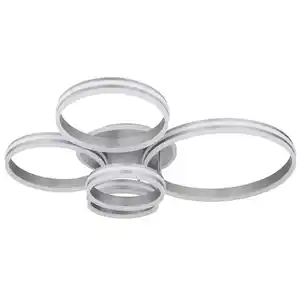 Globo Led-Deckenleuchte, Grau, Opal, Metall, Kunststoff, F, 90x20x114 cm, Stufenschalter, Farben fixierbar, Farbtemperaturwechsler, Lampen & Leuchten, Innenbeleuchtung, Leuchten nach Räumen, Schlafz