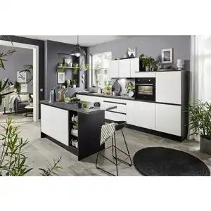 Impuls Küchenblock Ip2200, Schwarz, Weiß, Metall, 3 Schublade(n),1 Schublade(n) Schubladen, nur wie online abgebildet bestellbar, 390.2x184.1 cm, seitenverkehrt erhältlich, vormontierter Korpus, K
