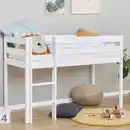 Bild 1 von Mid.you Hochbett, Weiß, Textil, Kiefer, H2, Höhe ca. 9 cm, 70x160 cm, für Rollrost geeignet, Kinder- & Jugendzimmer, Kindermöbel, Kinderbetten, Hochbetten