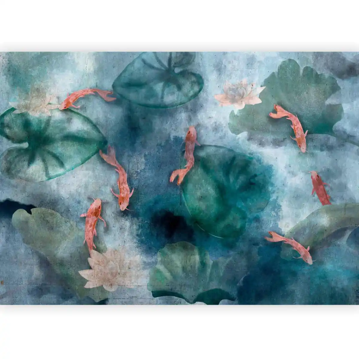 Bild 1 von artgeist Fototapete, Blau, Pink, Textil, Fische, 100x70 cm, CE, Tapeten & Wandverkleidungen, Fototapeten