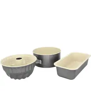 Birkmann Backformenset, Creme, Grau, Metall, Made in Germany, beschichtet, Backen, Backformen, Backformen-Sets