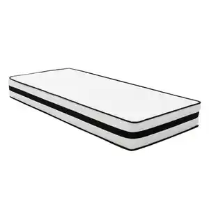 Livetastic Boxspringmatratze Noir H3, Schwarz, Weiß, Textil, H3, Höhe ca. 25 cm, Füllung: Vlies, 140x200 cm, Oeko-Tex® Standard 100, Bezug abnehmbar/waschbar, Ober- und Unterseite versteppt, wend