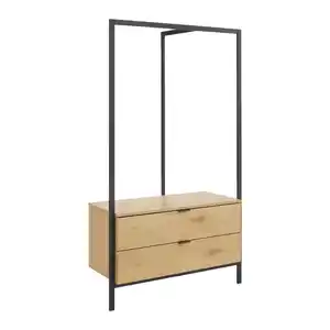 Garderobe Connor Eichefarben/Schwarz MDF, Eichefarben