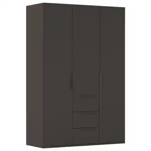 Novel Drehtürenschrank, Graphit, Metall, 3 Fächer, 3 Schublade(n) Schubladen, 151x235x61 cm, Blauer Engel, BQ - Bündnis für Qualität, Made in Germany, DIN EN ISO 50001, Typenauswahl, Beimöbel e