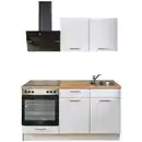 Bild 1 von Pino Küchenblock PN 435, Weiß, Eiche, Metall, 1 Schublade(n) Schubladen, nur wie online abgebildet bestellbar, 160 cm, vormontierter Korpus, Küchen, Küchenzeilen & Küchenblöcke, Küchenzeilen m