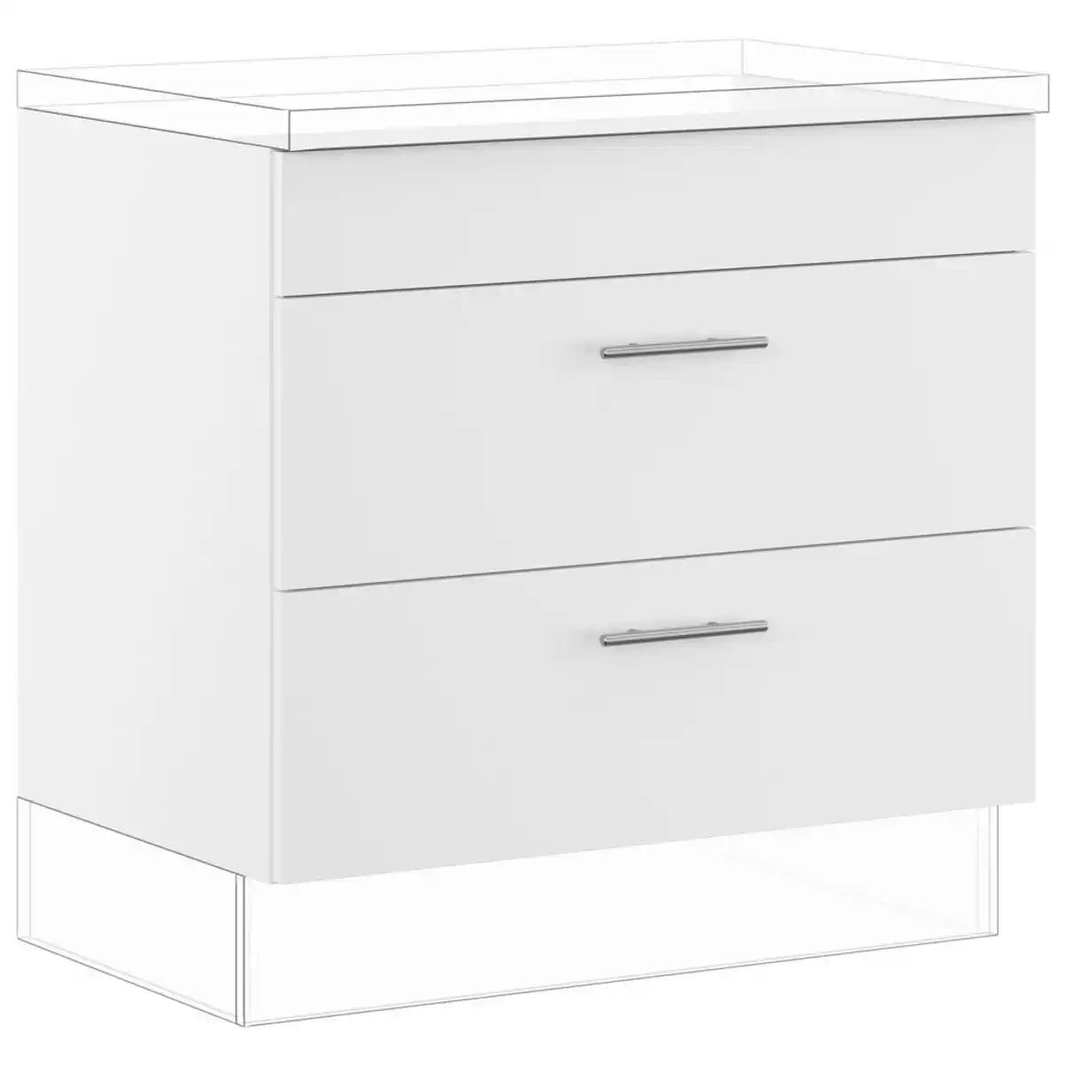 Bild 1 von Impuls Kochfeldumbauschrank Ip1200, Weiß, Metall, 2 Schublade(n) Schubladen, einzeln stellbar, 90x87.8x57.6 cm, Pefc, Goldenes M, Made in Germany, individuell planbar, Küchen, Küchenmöbel, Küche