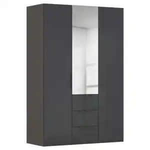 Novel Drehtürenschrank, Graphit, Metall, 3 Fächer, 3 Schublade(n) Schubladen, 151x235x61 cm, Blauer Engel, BQ - Bündnis für Qualität, Made in Germany, DIN EN ISO 50001, Typenauswahl, Beimöbel e
