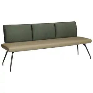 Moderano Sitzbank, Olivgrün, Khaki, Metall, Textil, 2-Sitzer, 140x88x62 cm, Stoffauswahl, Typenauswahl, mit Rückenlehne, in verschiedenen Größen erhältlich, Esszimmer, Bänke, Sitzbänke
