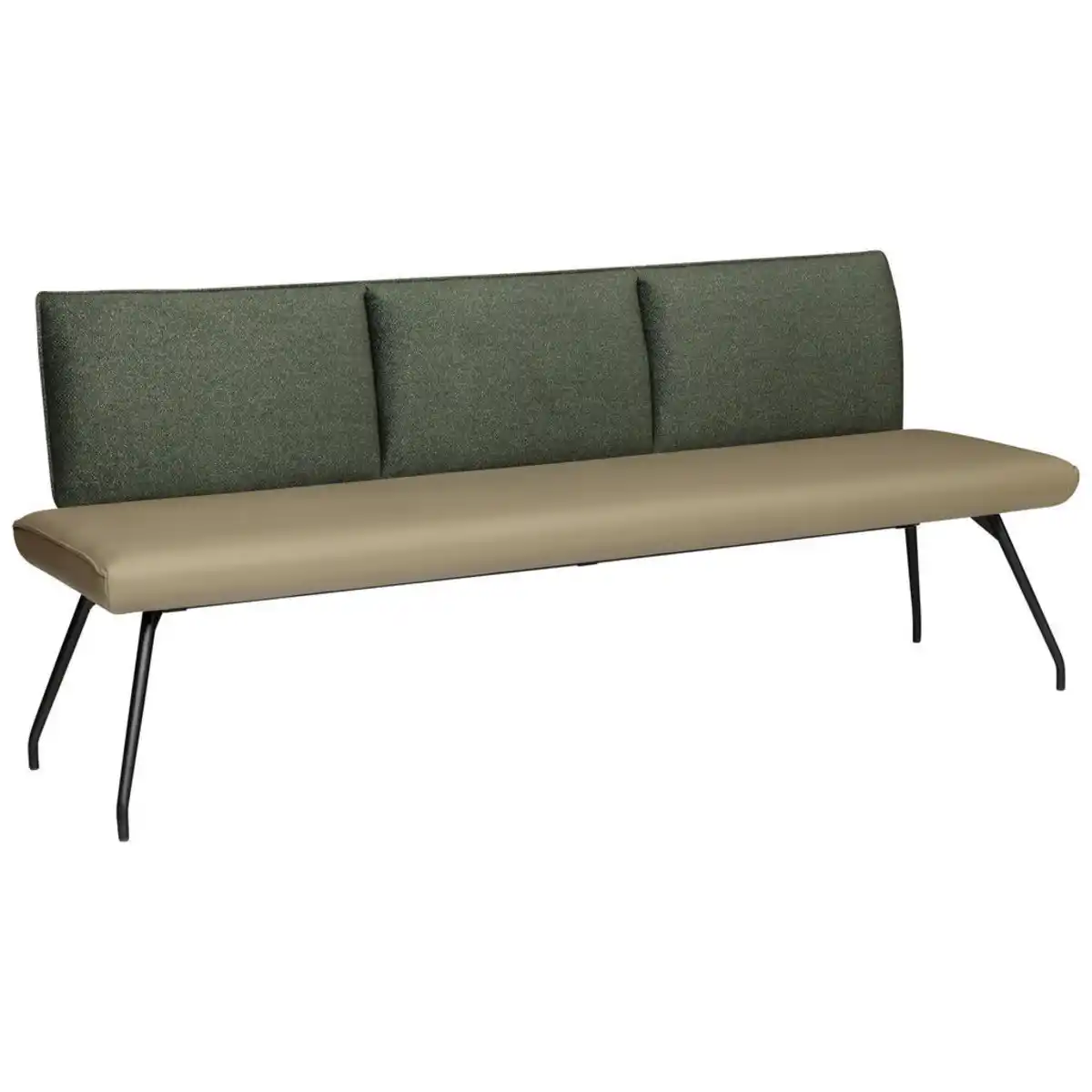 Bild 1 von Moderano Sitzbank, Olivgrün, Khaki, Metall, Textil, 2-Sitzer, 140x88x62 cm, Stoffauswahl, Typenauswahl, mit Rückenlehne, in verschiedenen Größen erhältlich, Esszimmer, Bänke, Sitzbänke