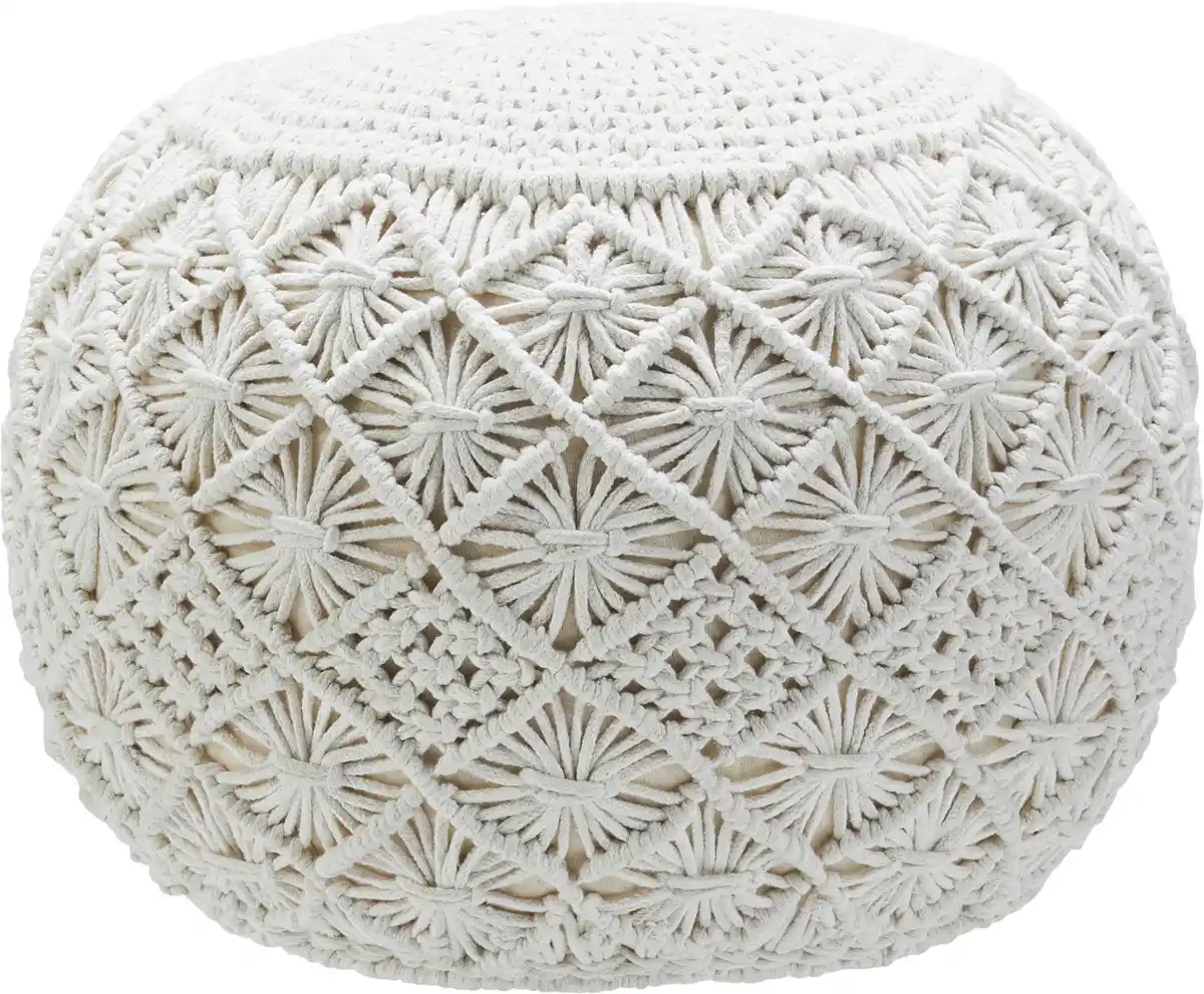 Bild 1 von Pouf Julie in Natur ca. 50x35x50cm, Weiß