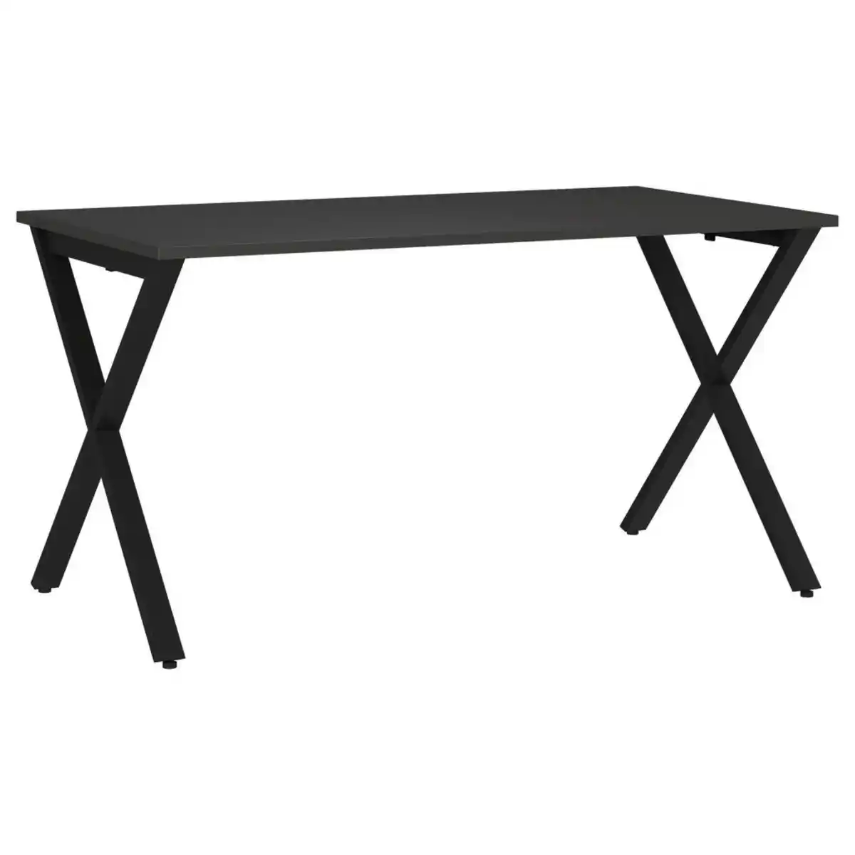 Bild 1 von Novel Schreibtisch Gw-Tivolo, Graphit, Schwarz, Metall, Holzwerkstoff, rechteckig, X-Form, 80x75x140 cm, in verschiedenen Holz-Dekoren erhältlich, justierbare Füße, Arbeitszimmer, Schreibtische, B