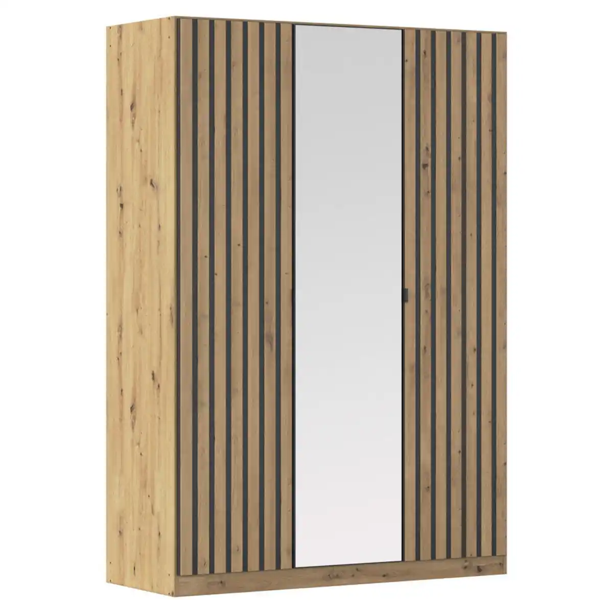 Bild 1 von Rauch Möbel Drehtürenschrank, Grau, Eiche Artisan, Metall, 2 Fächer, 136x197x54 cm, in verschiedenen Größen erhältlich, Schrankfront mit Spiegel, Schlafzimmer, Kleiderschränke, Kleiderschränk