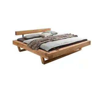 Valnatura Balkenbett, Eiche, Holz, Wildeiche, massiv, 200x210 cm, Schlafzimmer, Betten, Doppelbetten