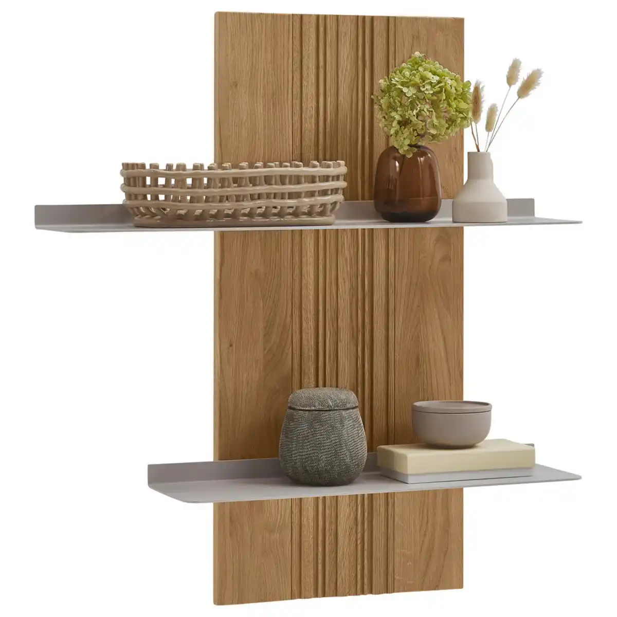 Bild 1 von Valnatura Wandboard, Perlmutt, Wildeiche, Holz, Metall, Wildeiche, massiv, 70x77x20.8 cm, Goldenes M, Made in Germany, Wohnzimmer, Regale, Wandboards