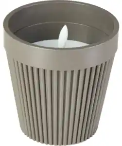 LED-Kerze mit flackerndem Licht, grau