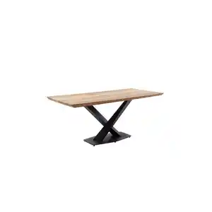 Mid.you Esstisch Gravina, Eiche, Holz, Zerreiche, massiv, rechteckig, X-Form, 100x74x200 cm, Esszimmer, Tische, Esstische