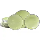 Bild 1 von Creatable Tafelservice Mediterran Grün, Weiß, Hellgrün, Keramik, 12-teilig, Mosaik, stapelbar, Essen & Trinken, Geschirr, Geschirr-Sets, Tafelservice