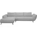 Bild 1 von Hom`in Ecksofa, Grau, Textil, 5-Sitzer, Füllung: Silikon, Ottomane links, L-Form, 313x215 cm, Fußauswahl, Stoffauswahl, planbar, seitenverkehrt erhältlich, Hocker Rücken echt, Wohnzimmer, Sofas &